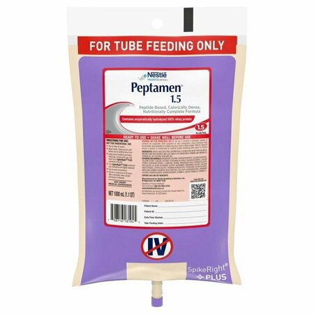 PEPTAMEN 1.5 Tube Feeding Formula, 1000 mL Ready to Hang Prefilled Container, 6PK 10798716281949